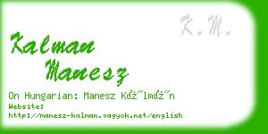 kalman manesz business card